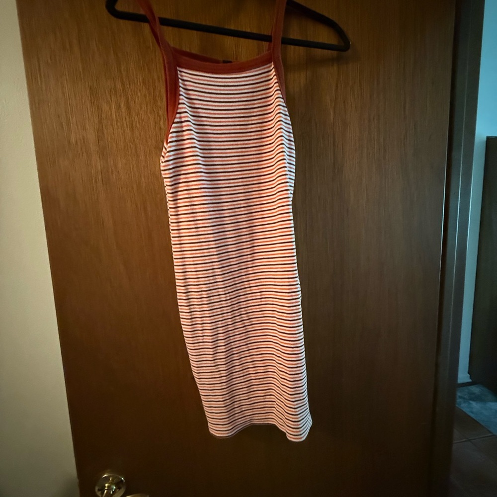 Forever 21 Rust and White Striped Top